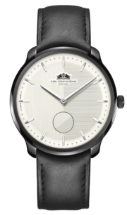 Waltz N°1 white dial black steel case Carl Suchy & Söhne Vienna