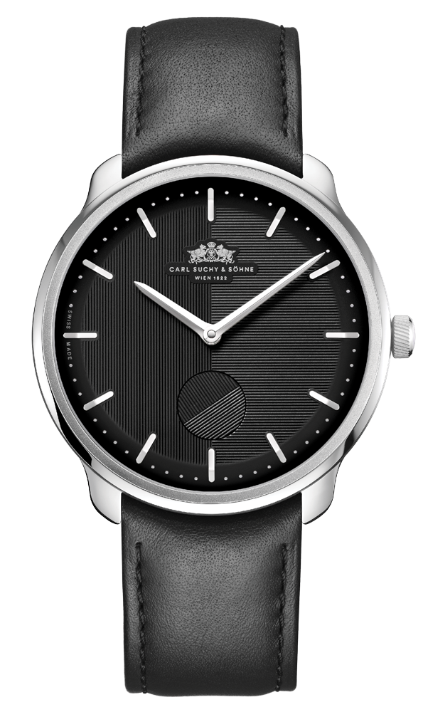 Waltz N°1 black dial stainless steel case Carl Suchy & Söhne Vienna