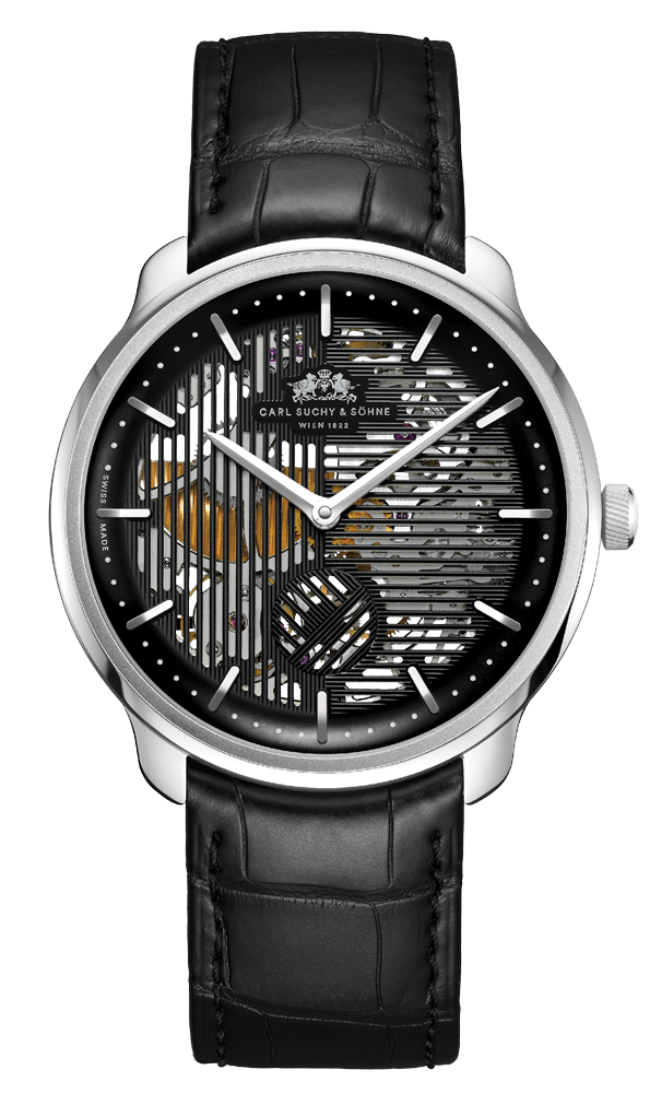 Waltz N°1 Skeleton black dial Carl Suchy & Söhne Vienna